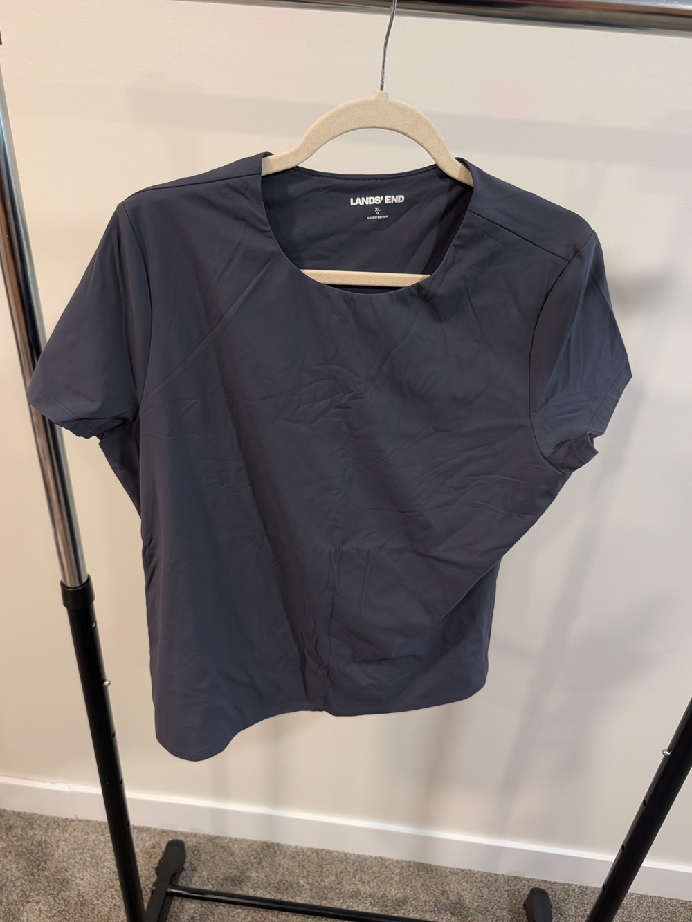 Lands' End Women's Short Sleeve Crew Shirt - Steel Grey